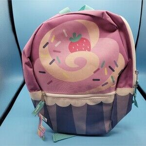 Cupcake Design Kids Backpack -Purple and Blue